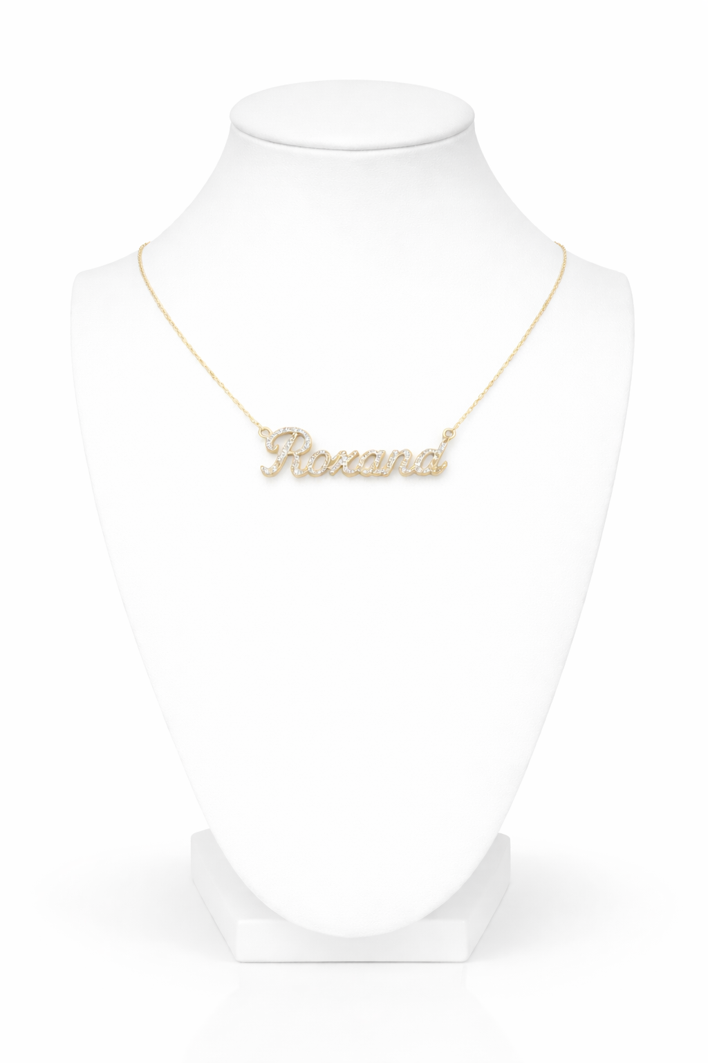 Cadena con nombre personalizado con diamantes